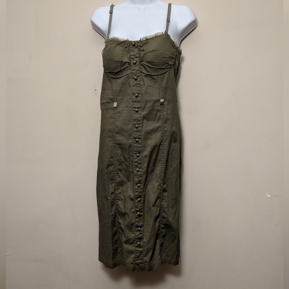 Olive Green Midi Dress Small